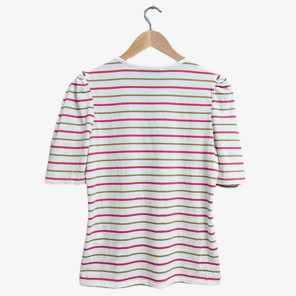 Rebecca Taylor A-Line Puffed Sleeve Striped Shirt - Picture 3 of 8